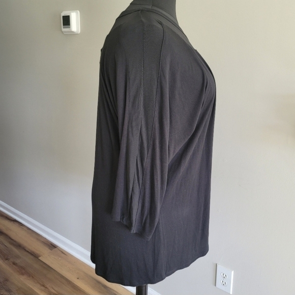 Spense Women's Plus Black Mesh Sheer Flowy Flounce Net Tunic Top Blouse 3X - Picture 5 of 6